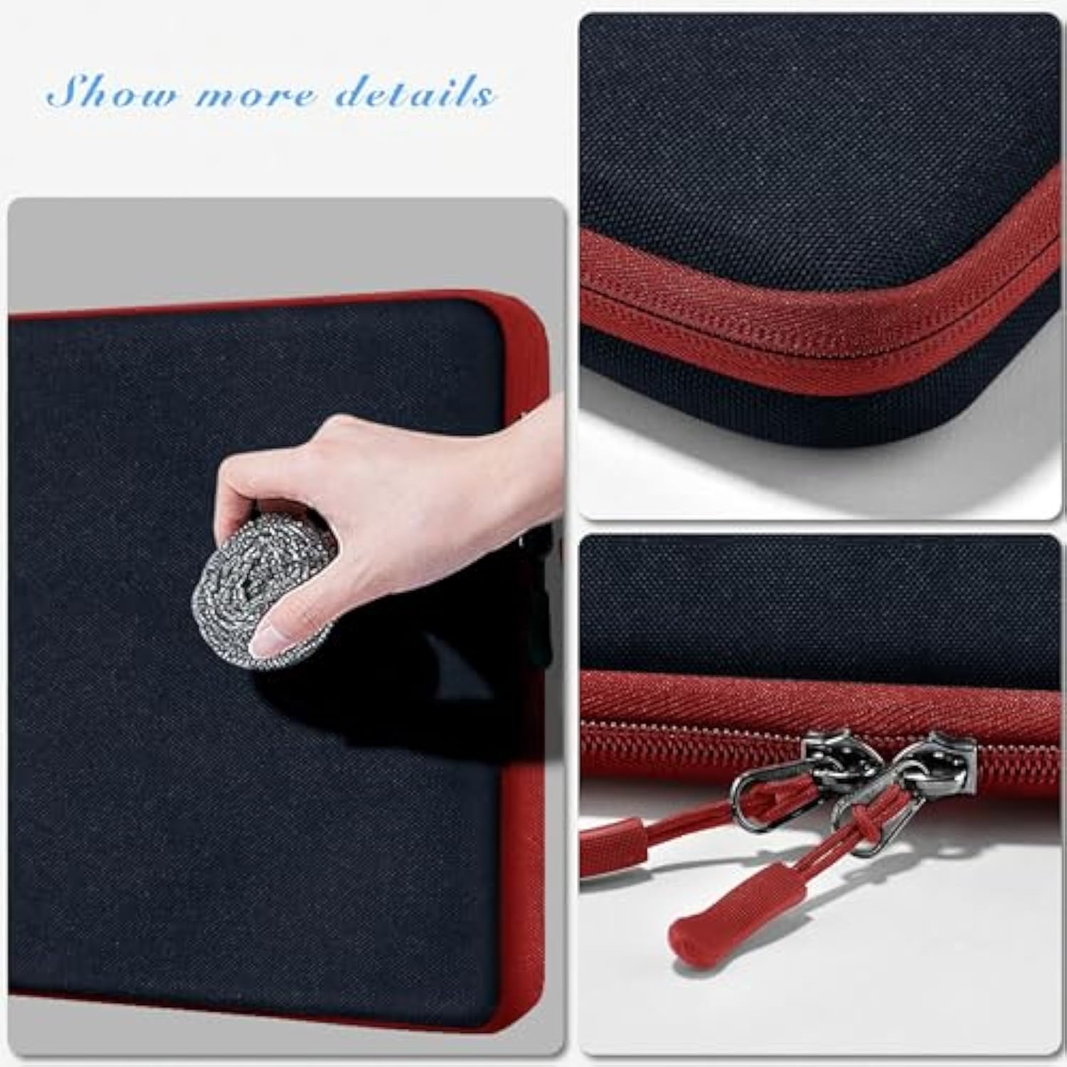 Laptop Case 15.6 Inch Sleeve, Shockproof Protective Water Repellent With Accessory Pocket,Compatible With Mac Pro 16 Inch 2025-2019, Sleeve Bag For Most 15 15.6 16 Notebooks,Black&Red