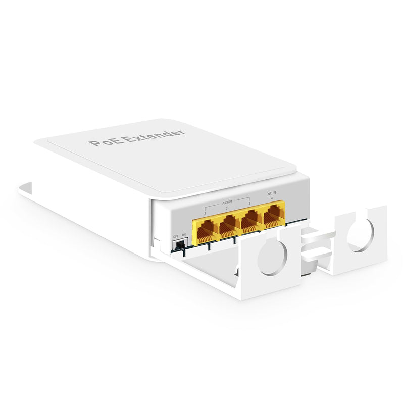 Outdoor 4 Port Gigabit Poe Switch/Extender, Ieee 802.3 Af/At Poe Repeater, 10/