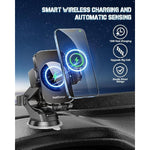 Wireless Car Charger, Fast Charging Phone Holder 3 In 1 Phone Mount Auto Clamping Car Accessories Compatible With Iphone 16 15 14 13 12 11 Xs Xr, Samsung S23 Ultra S22 S21 S20/S10+ S9+ Note 9