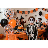 50Pc Halloween Balloons – 12" Orange & Black Latex with Confetti