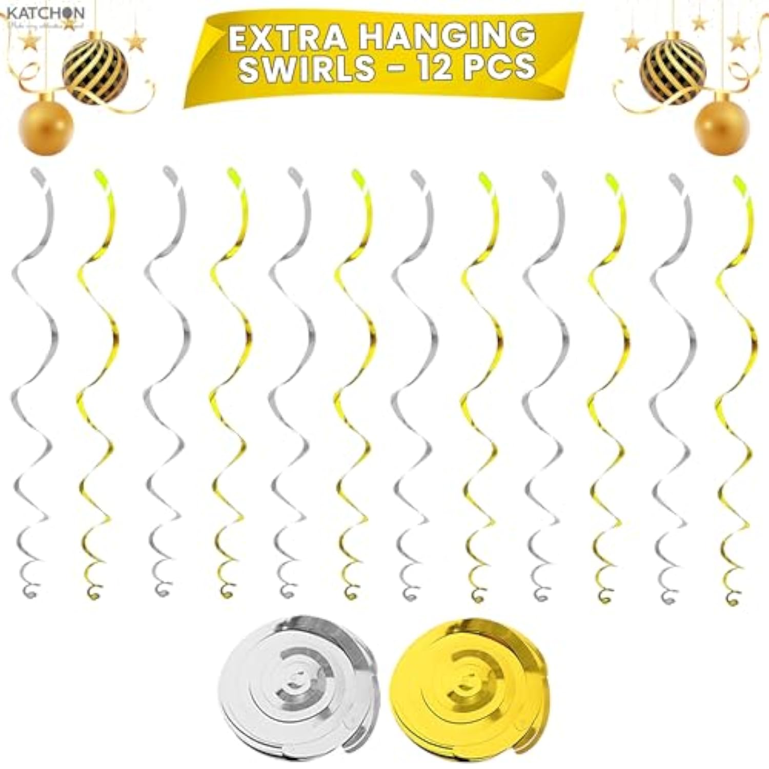 30pcs Happy New Year Hanging Swirls 2026 Party Decorations
