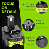 3000mAh P102 18V Lithium Battery Replacement for Ryobi One+ 18V Tools