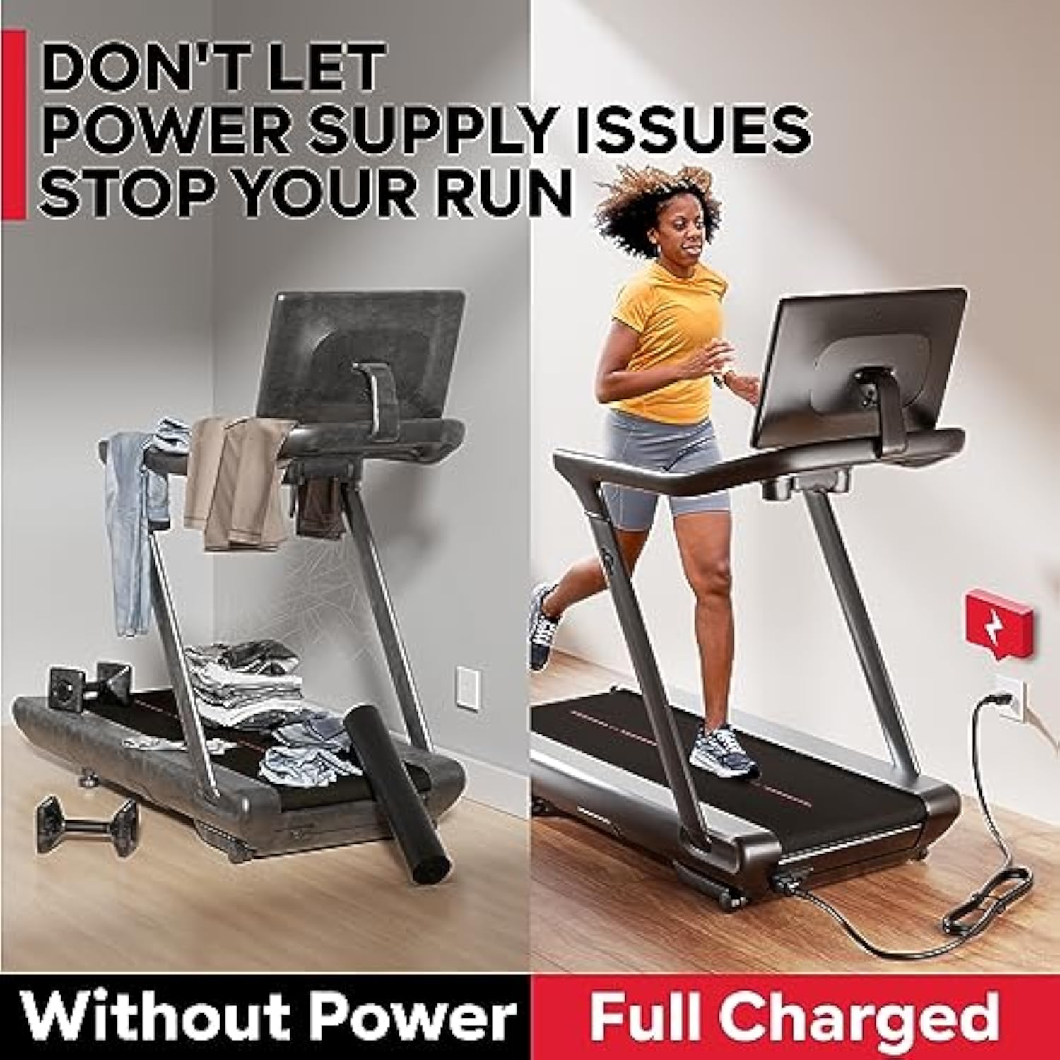 Power Cord Replacement For Treadmills And Computers, Extra Long 8 Feet Cord Compatible With Peloton Tread And Superfit Treadmill, 14 Awg Heavy Duty Ac Power Supply Cable, Universal 3 Prong