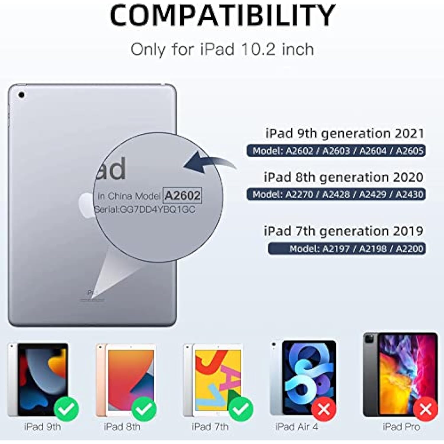 Compatible With 9Th/8Th/7Th Generation Case, For 10.2 Inch Case With Pencil Holder, Tpu Smart Stand Back Cover 2021/2020/2019, Auto Wake/Sleep, Rose Pink