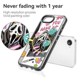 Compatible For 16E Case Cute - Durable Shockproof 6.6 Ft Drop Impact Phone Case - Black Funny Scream Skeleton Halloween Horror Design For 16 Se 4 6.1"