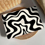 Compatible With Macbook Pro 14 Inch Case 2025-2021 M4 M3 M2 M1 Pro Max A3112 A3185 A3401 A2918 A2992 A2779 A2442, Unique Pattern Laptop Shell Case + Screen Protector + Keyboard Cover, Black Wave