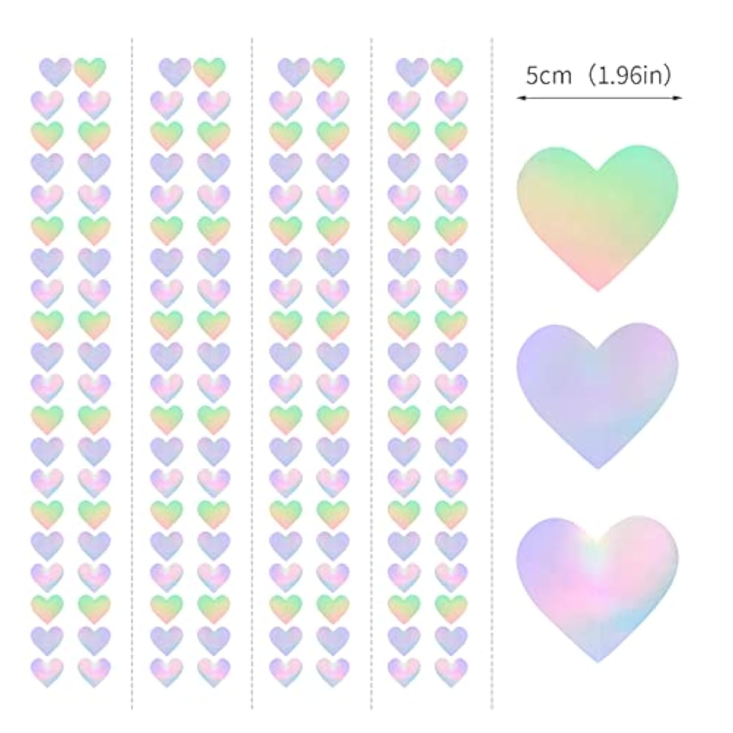 Holographic Heart Garland: Iridescent Disco Party Banner, 52ft
