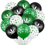 48-Piece 420 Weed Party Balloons Pot Leaf Latex Decor for Birthday & Celebration
