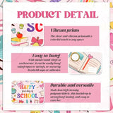 Happy First Day Of School Backdrop Banner Large Size Back To School Backdrop Photo Booth Props Coquette Back To School Classroom School Home Yard Decorations Background, 7 * 5Ft