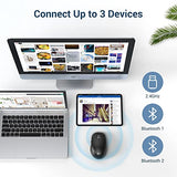 Bluetooth Mouse, Dual Mode Wireless Mouse For Laptop (Bt5.0/3.0 & 2.4G), Usb-C Rechargeable, Silent Click, 4-Level 2400 Dpi, 3 Device Switch, Portable Ergonomic Mouse For Windows, Mac, Android