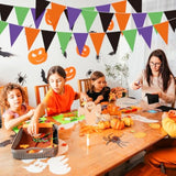 5PCS 49FT Halloween Pennant Banner Black Purple Orange Green Triangle Flags