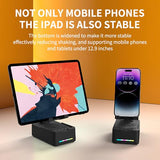 Foldable Phone Stand with Speaker, Gifts for Men Women, Wireless Bluetooth Speaker with Cell Phone Stand and Anti-Slip Base Led RGB Light HD Surround
