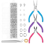 Jewelry Repair Kit With 1520 Silver Jump Rings And 3Pcs Pliers For Earrings, Necklaces, Rings, Bracelets