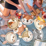 60 Count Woodland Party Paper Plates Animal Shaped Disposable Plates Woodland Creatures Tableware Forest Birthday Decorations For Birthday Baby Shower Animal Theme Party Favors