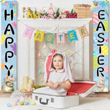 Easter Bunny Porch Banner, Carrot & Egg Front Door Decoration, Spring Welcome Flag For Outdoor Home Decor