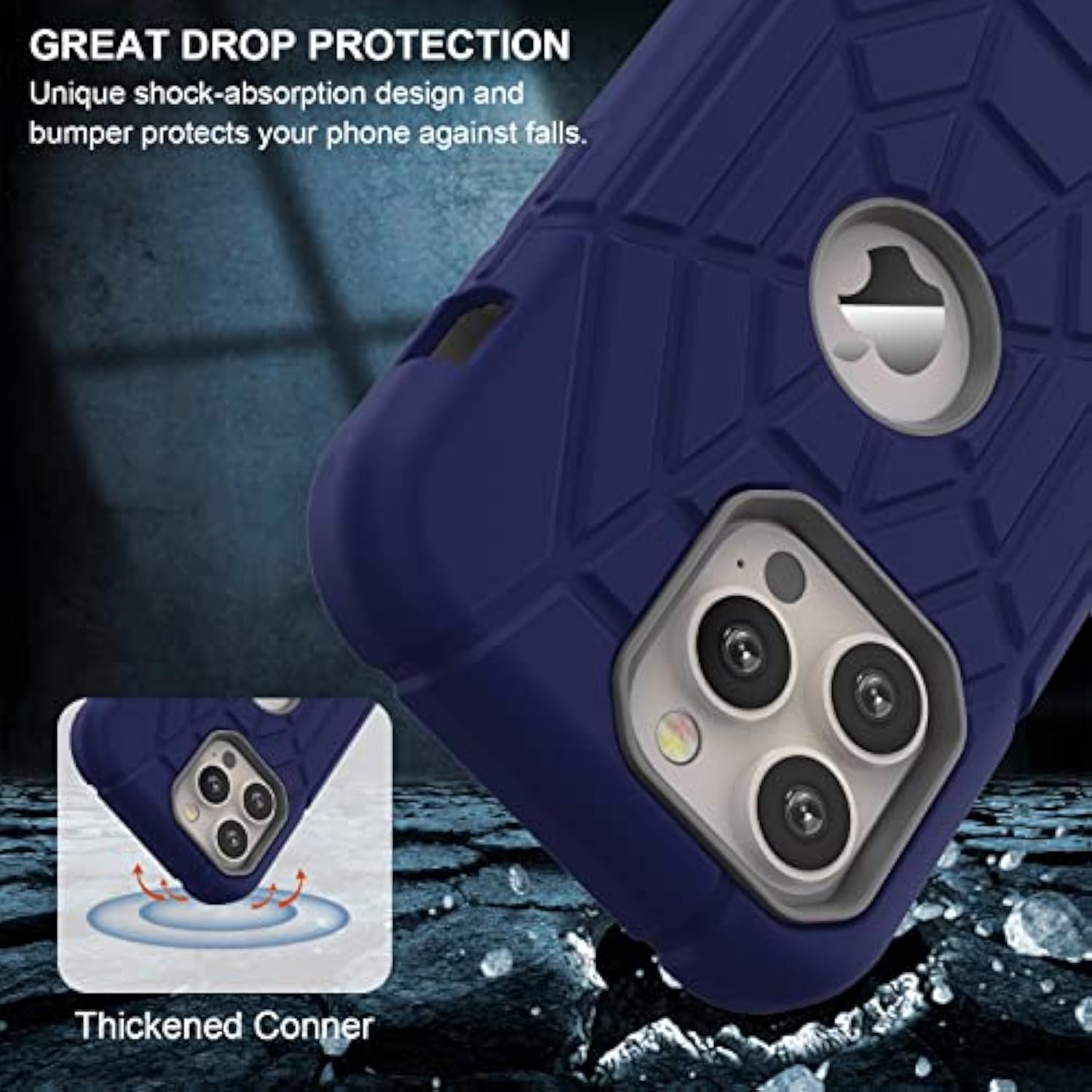 Designed For Iphone 14 Pro Max Case For Boys, Thick Silicone 3-In-1 Heavy Duty