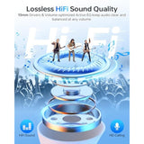 Wireless Earbuds Bluetooth 5.3, 40H Playtime, LED Case, IPX7, Mic, White