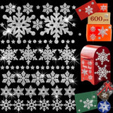 Snowflake Stickers Large Real Glitter Silver For Christmas Envelopes, Crafts, Cards - Happy Holiday Silver Snowflakes