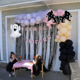 Pink Purple Halloween Balloon Garland Kit 125pcs with Ghost Bat Foil Balloons Decor