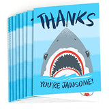 Big Dot of Happiness Shark Zone - Jawsome Shark Party or Birthday Party Thank You Cards (8 count)