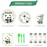 81Pcs Panda Birthday Party Tableware Plates Cups Napkins Forks Spoons