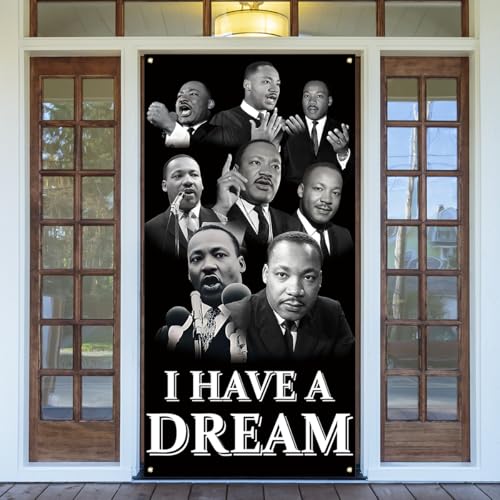 Martin Luther King Jr. Day Door Cover 71×35 Inch African American Decor