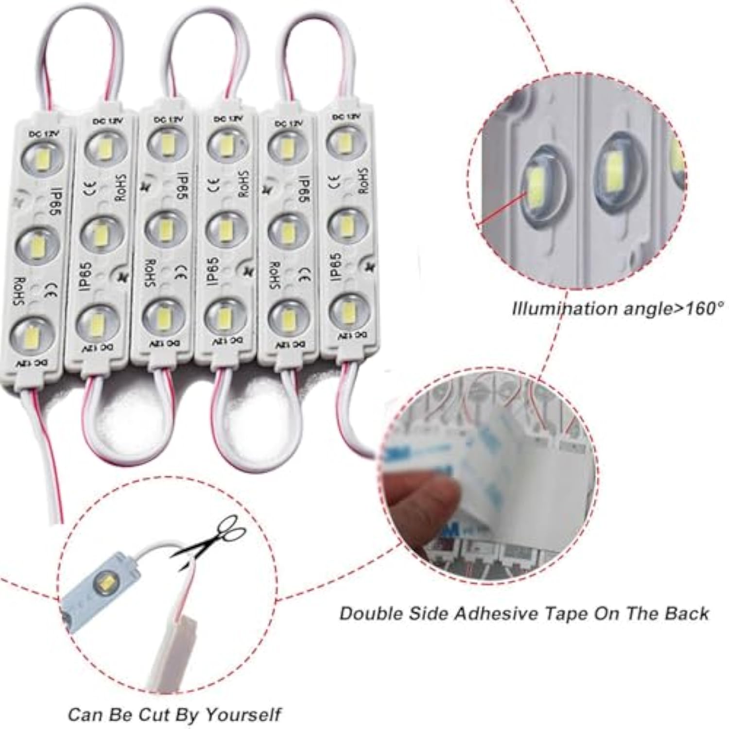 Led Module Replacement Lights For Inflatables With Self Adhesive Pad 20Pcs 5630Smd Ip65- Ideal For Yard Holiday Inflatab