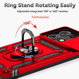 Phone Case For Motorola Moto G 5G 2025/Moto G 5G 2026/Moto G Play 2026 Case With Hd Screen Protector & Slide Camera Cover & Kickstand, [Military-Grade] Phone Case, Red