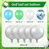 60-Piece Golf Theme Decoration Set,Including 5 Pcs 18 Inch Golf Foil Balloons,55 Items 12 Inch Navy Blue Green And White Latex,Confetti Balloons,Suitable For Sports Theme Party Decorations.