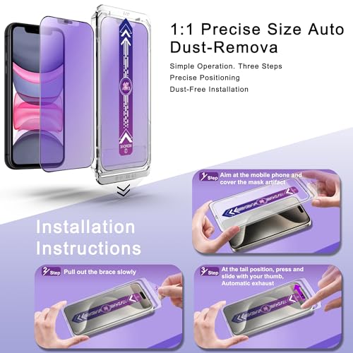 2-Pack Privacy Screen Protector for iPhone 11 Pro and iPhone Xs and iPhone X 5.8-Inch, Auto Dust Removal, No Bubbles,Anti-Spy Tempered Glass Film,