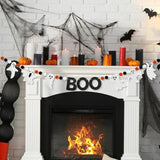 6.6Ft Ghost Garland Halloween Felt Boo Banner Home Mantel Wall Window Party Decor