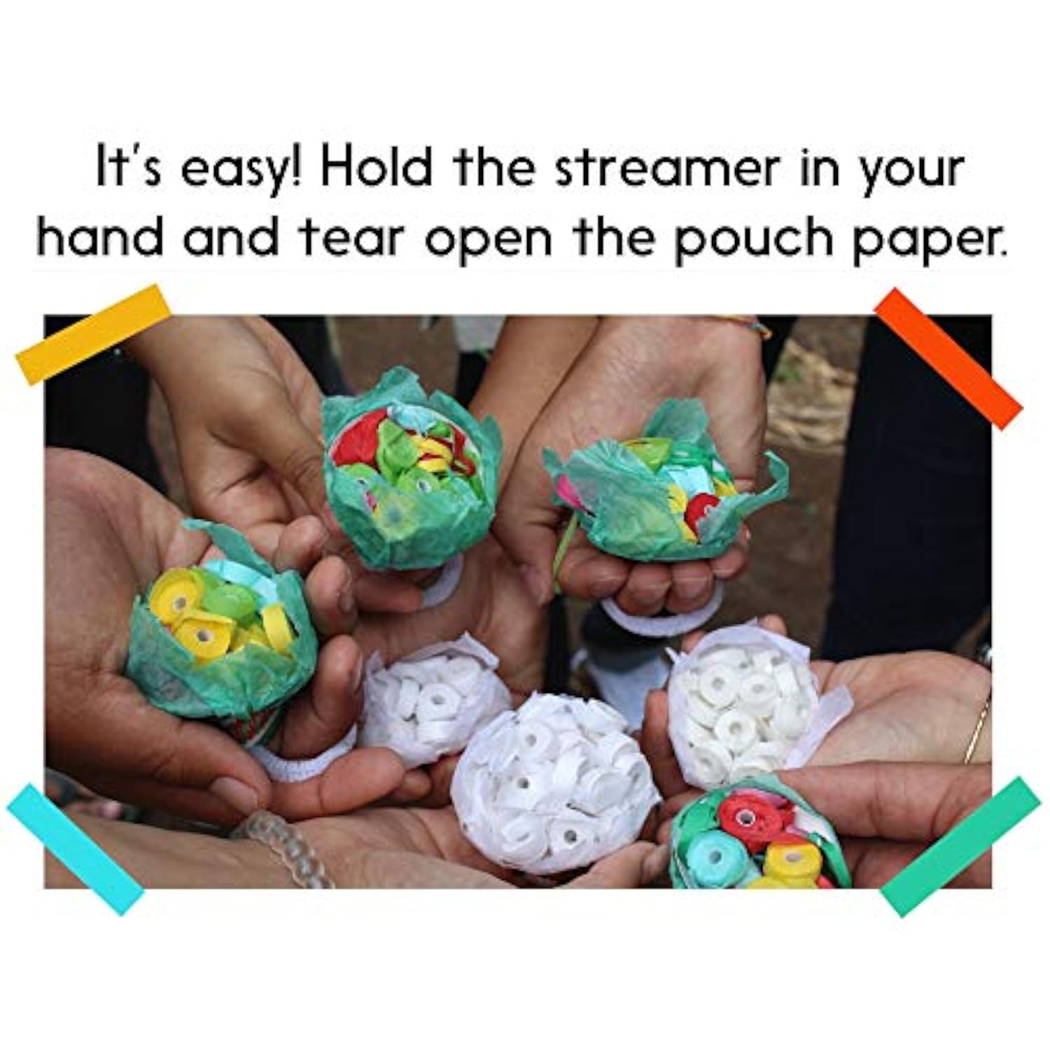 10Pc Multicolor Hand Toss Streamers Paper Confetti Poppers for Parties