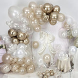 Pearl White Sand Metallic Light Gold Balloons Garland Arch Kit As Engagement Bridal Shower Party Decorations, 18/12/10/5 In Different Size Pearl Cream White Clear Lvory Champagne Balloon For Wedding