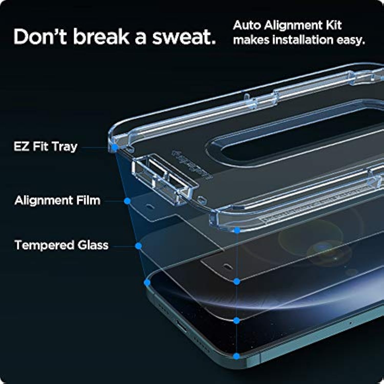 Spigen Tempered Glass Screen Protector [GlasTR EZ FIT] Designed for iPhone 12 Pro Max - Sensor Protection / 2 Pack