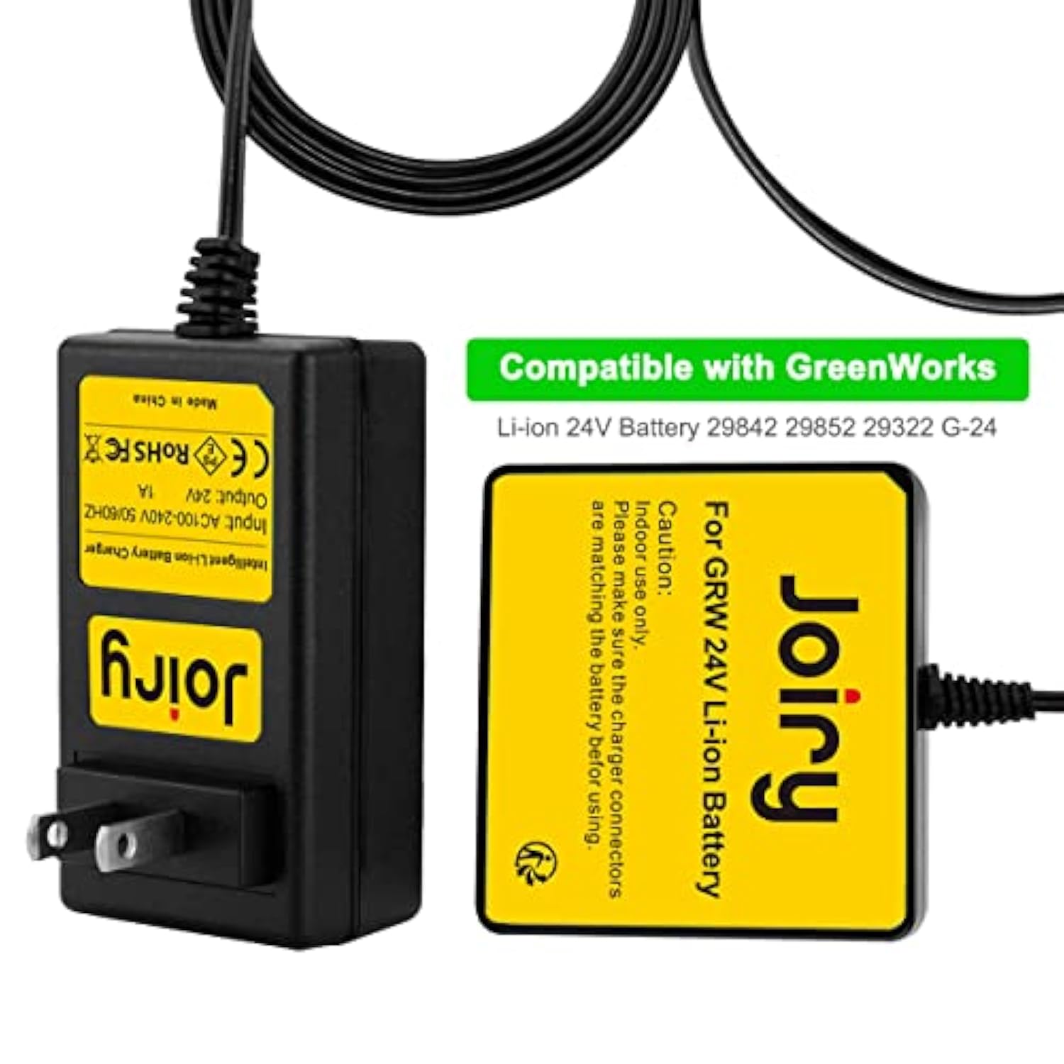 24V Lithium Ion Battery Charger Compatible With Greenworks 29842 29852 29322 G-24 Li-Ion Greenworks G-Max Battery