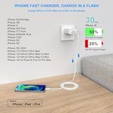 Iphone Fast Charger, [Mfi Certified] 20W Pd Usb C Wall Charger Block With 10Ft Extra Long Type C To Lightning Charging Data Sync Cable Compatible For Apple Iphone 14 13 12 11 Xs Xr X 8 Ipad