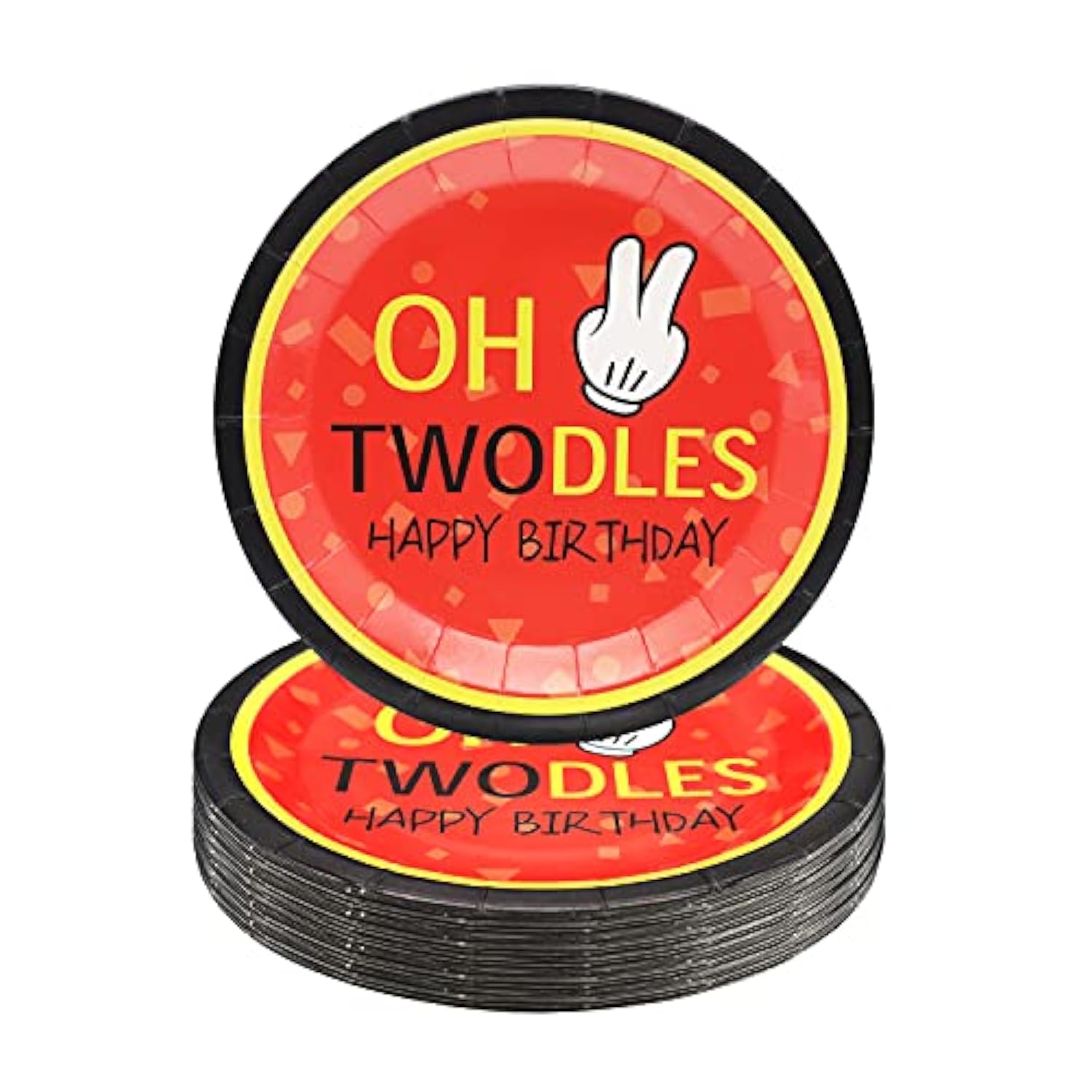 50 Pieces 2Nd Birthday Party Paper Dessert Plates,Oh Twodles 7 Inches Disposable Cake Plates For Children'S 2 Years Old Birthday Party