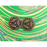 12 Pieces Gothic Flower Art Metal Shank Buttons 18Mm (11/16 Inch) (Ant