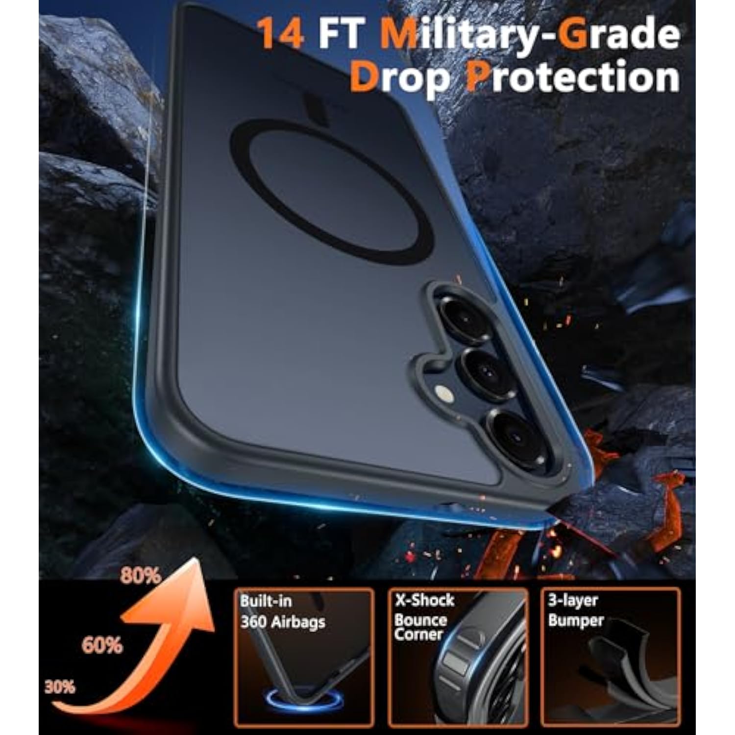 Samsung Galaxy A16 5G Magnetic Matte Rugged Case 6.7 Inch Black