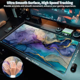 Gaming Mouse Pad, Keyboard Mouse Pad 31.5X15.7 Inch Xxl Large Computer Laptop Cool Desk Mat With Non-Slip Rubber Base And Stitched Edge For Home Office Work, Abstract White 3D Hexagon