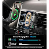 Dual Coil 15W Car Phone Holder (Not Easy To Disconnect) Wireless Car Charger -Auto Clamping- Charging Phone Holders For Your Car Dash Vent Windshield, For Flip S24/S23/S22/S21, Iphone Series