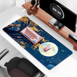 Large Gaming Mouse Pad, Nature Theme Xxl 35.4 X 15.7 In Desk Pad Stitched Non-Slip Rubber Long Computer Mousepad Thin Extended Full Size Desk Mat For Desktop Laptop Wireless Mice, Maple