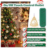 Touch Light Switch Christmas Tree Shaped Decoration Pendant Universal 3-Pin Socket Plug 118.1In Cord Total Power 120V 10A 1200Wsmart Touch Switch For Indoor Home Appliances Christmas Light String