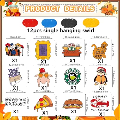 24PCS Friends Birthday Party Supplier Hanging Swirls, Colorful Friend Party Decorations Streamers