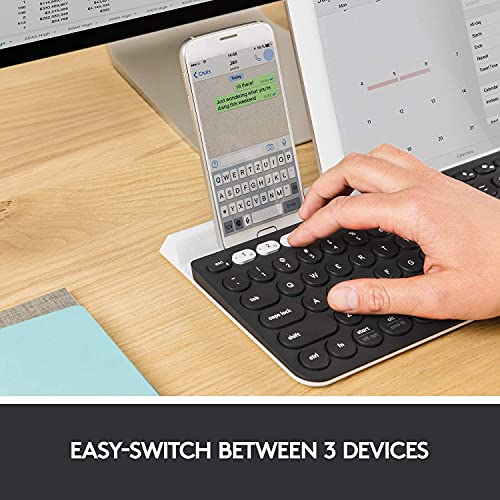 K780 Multi-Device Wireless Keyboard For Computer, Phone And Tablet Flow Cross-Computer Control Compatible - Speckles, White