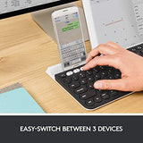 K780 Multi-Device Wireless Keyboard For Computer, Phone And Tablet Flow Cross-Computer Control Compatible - Speckles, White