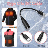 9V Heated Jacket Battery Charger Cable For 7.4V 8.4V Heated Jacket, Hoodies, Vests (Not For 12V Heated Gear)