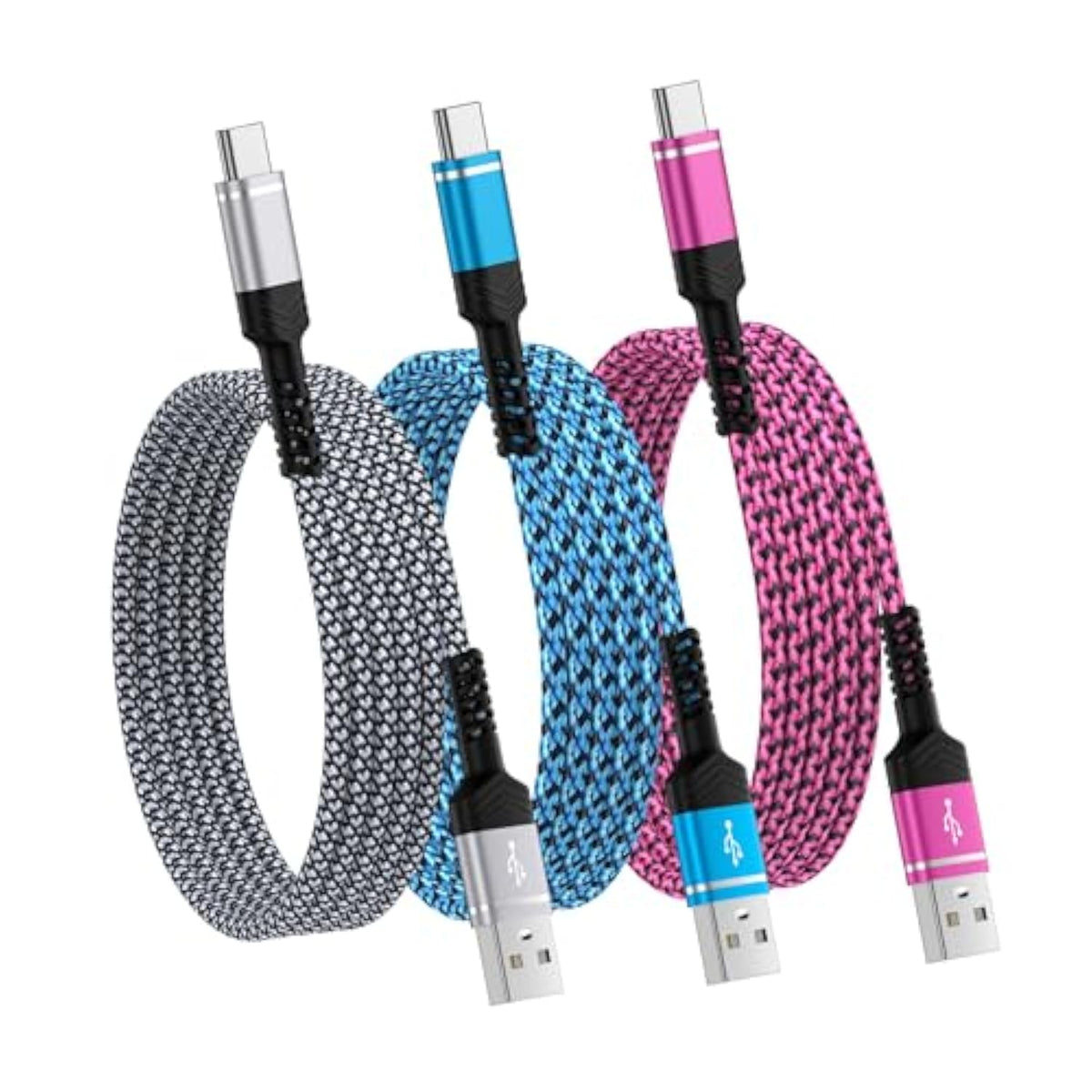 Usb C Charger Cable Samsung Fast Charging Cord 6Ft 3 Pack For Samsung Galaxy Z Fold 7 6 Flip 7 Fe 6 5 S25 A16 A15 5G A35 A55 S24 S23 A25 A14 A54 S22 S21, 3.1A Type A To Usbc Android Phone Power Cord