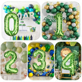 40 Inch Giant Green Pixel Number 0-9 Foil Balloons, Large Number Balloons Birthday Party Decoration Supplies (Number 7)