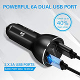 Dual Usb Car Charger: 39W All-Metal Cigarette Lighter Adapter - Black Mini Carro Charging With 2 Quick Charge 3.0 Usb-C Port For Iphone Samsung Galaxy Lg Google Pixel Moto Phone